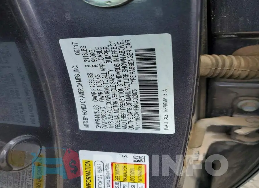 1HGCV1F99JA002076 Photo# 13