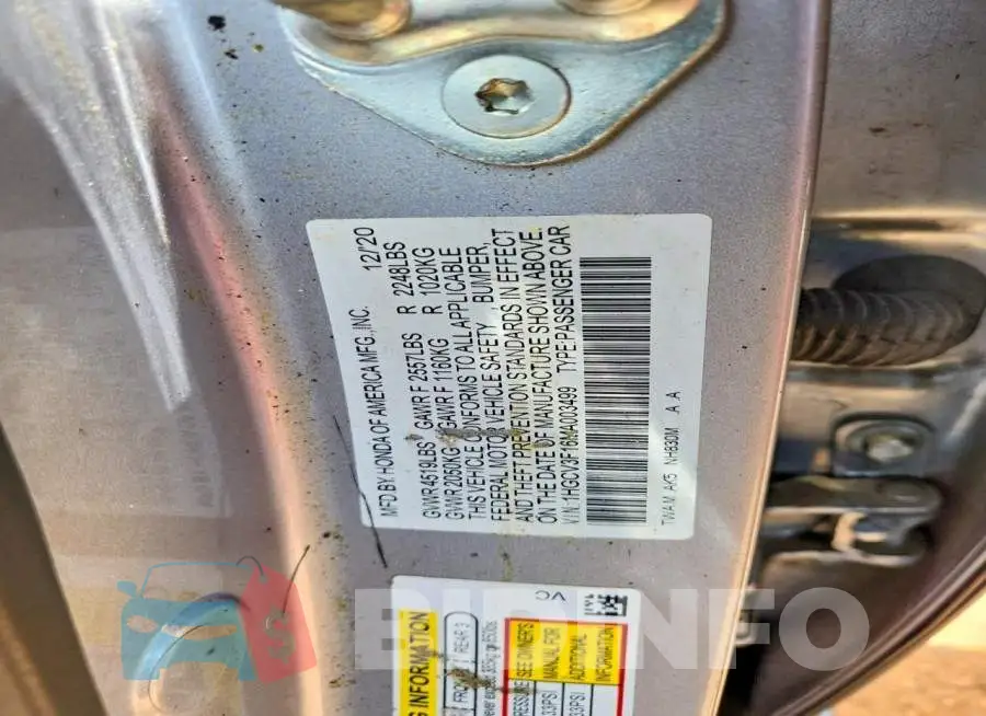 1HGCV3F16MA003499 Photo# 12