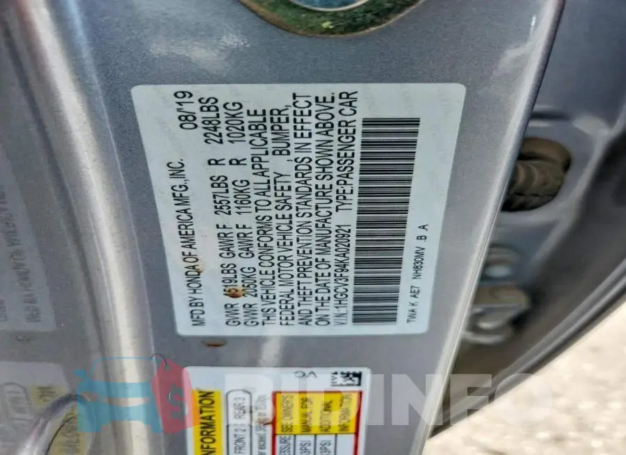 1HGCV3F94KA020921 Photo# 13