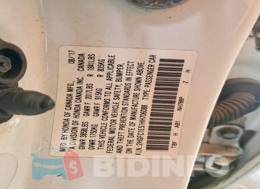 2HGFC1E51HH706088 Photo# 12