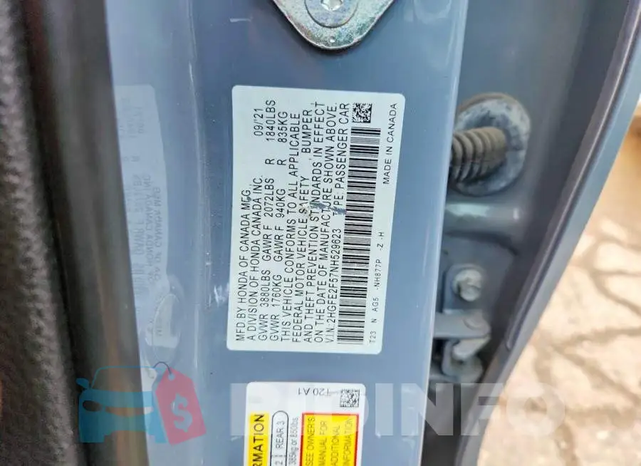 2HGFE2F57NH529623 Photo# 12