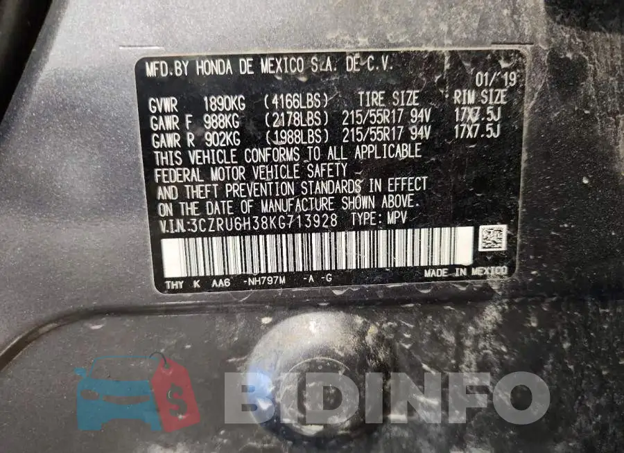 3CZRU6H38KG713928 Photo# 13