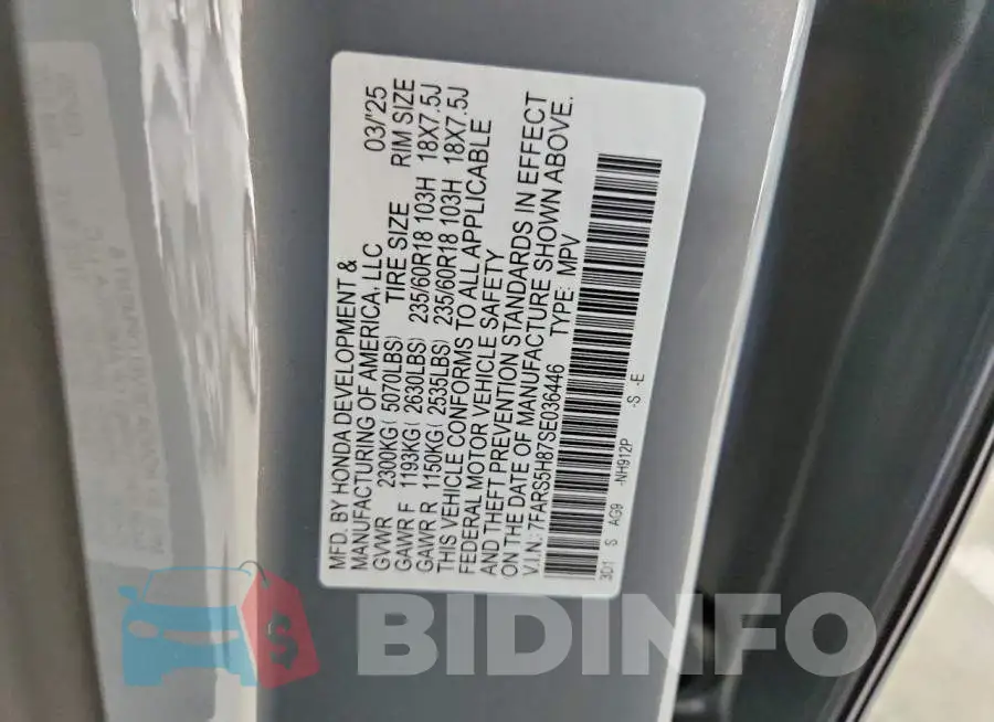 7FARS5H87SE036446 Photo# 14