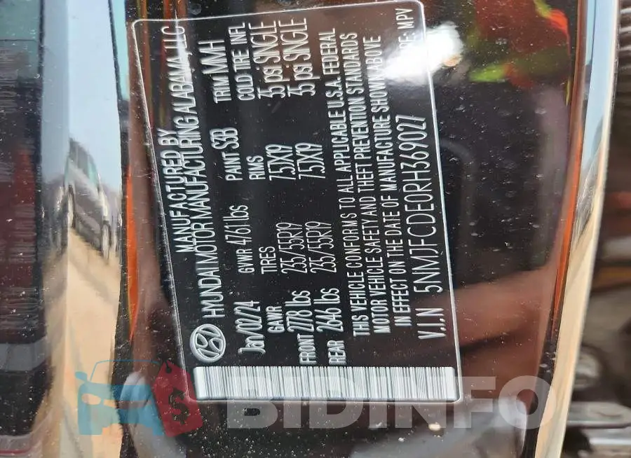 5NMJFCDE0RH369027 Photo# 14