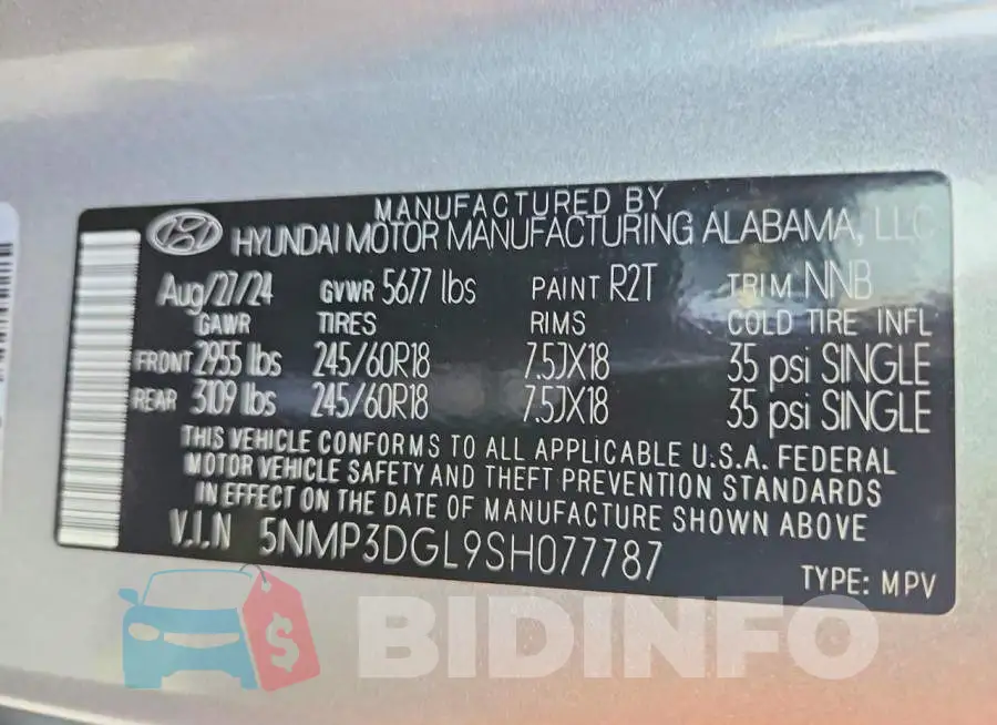 5NMP3DGL9SH077787 Photo# 13