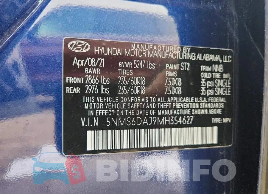 5NMS6DAJ9MH354627 Photo# 13