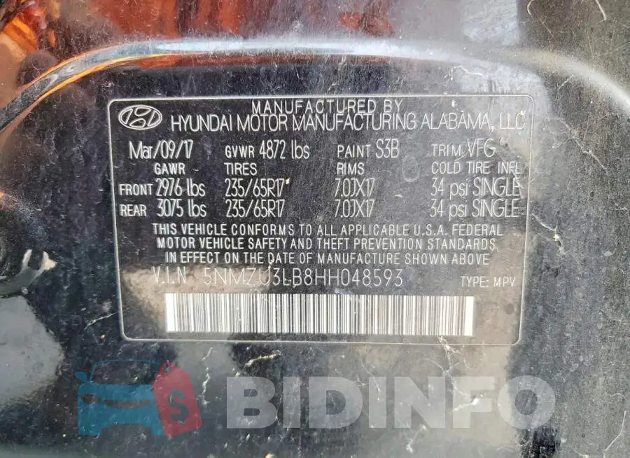 5NMZU3LB8HH048593 Photo# 13