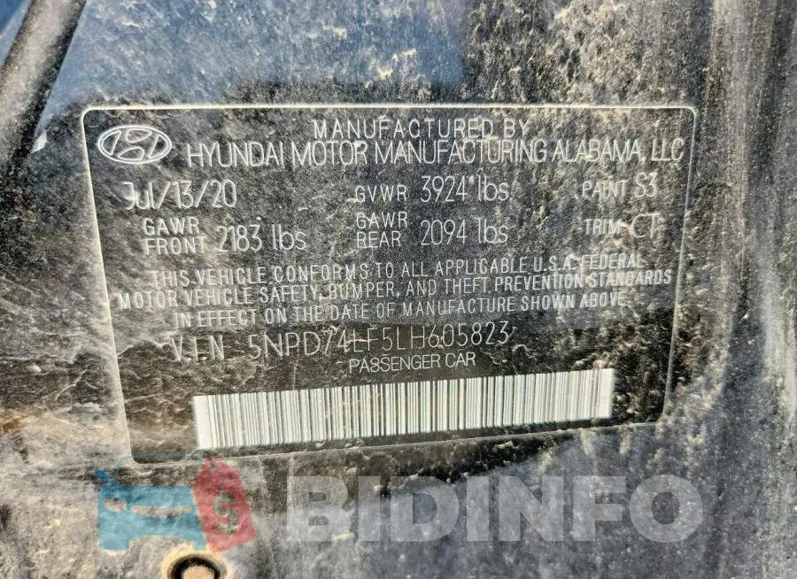 5NPD74LF5LH605823 Photo# 13