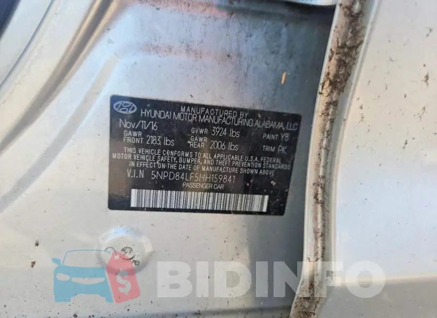 5NPD84LF5HH159841 Photo# 12