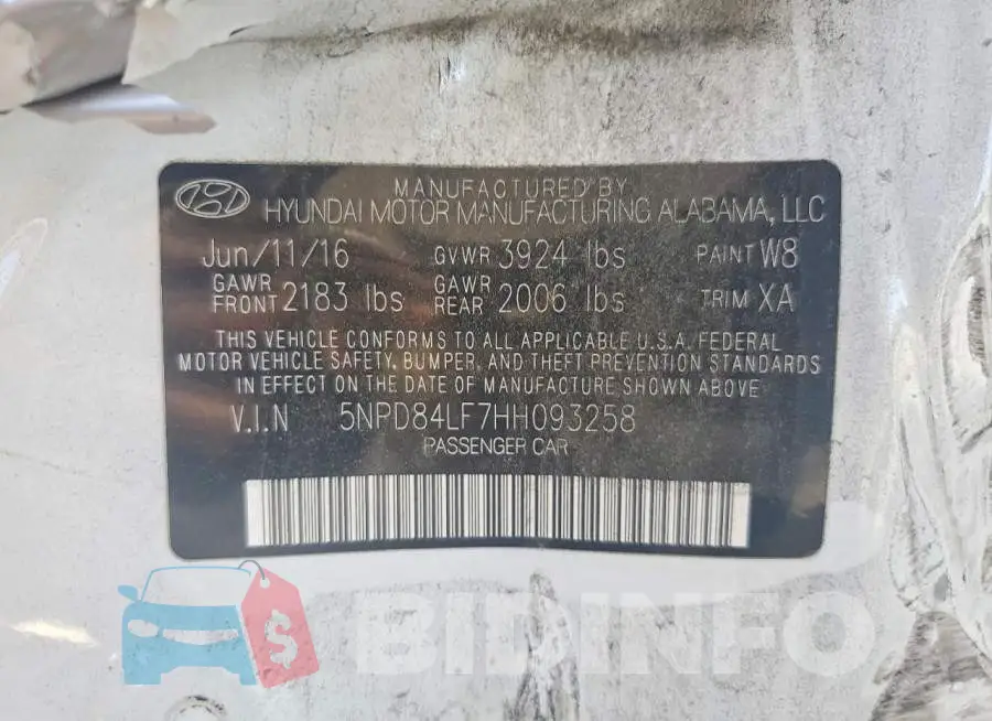 5NPD84LF7HH093258 Photo# 12