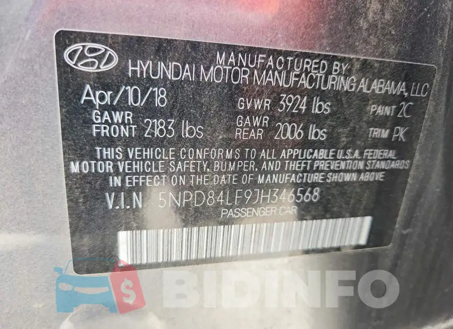 5NPD84LF9JH346568 Photo# 12
