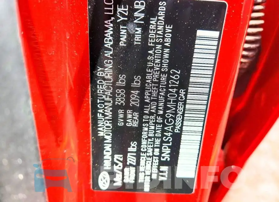 5NPLS4AG9MH041262 Photo# 12