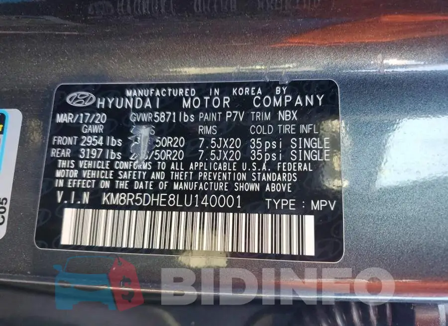 KM8R5DHE8LU140001 Photo# 14