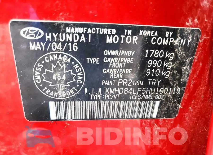 KMHD84LF5HU190119 Photo# 12