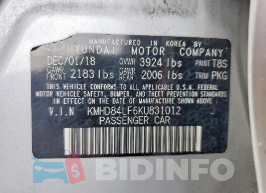 KMHD84LF6KU831012 Photo# 12