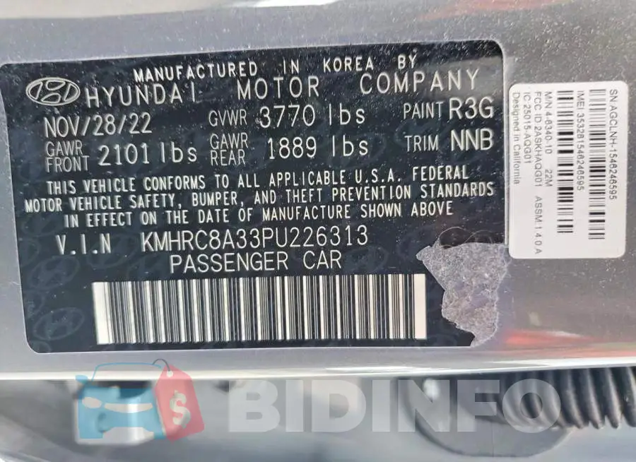 KMHRC8A33PU226313 Photo# 13