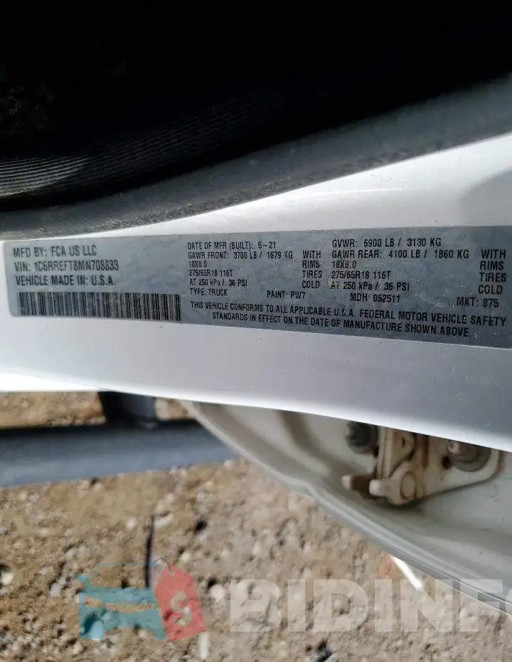 1C6RREFT8MN708833 Photo# 12