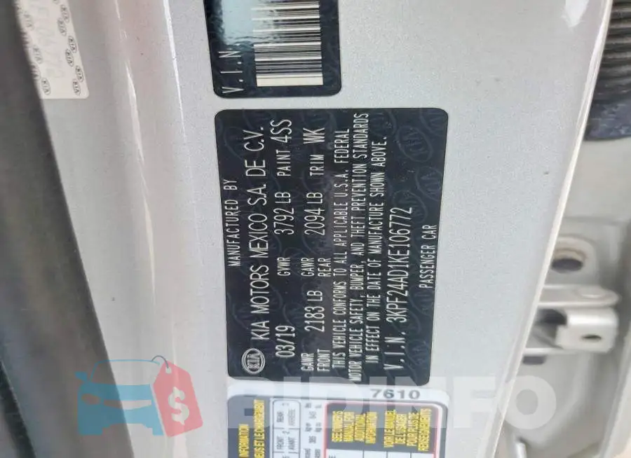 3KPF24AD1KE106772 Photo# 12