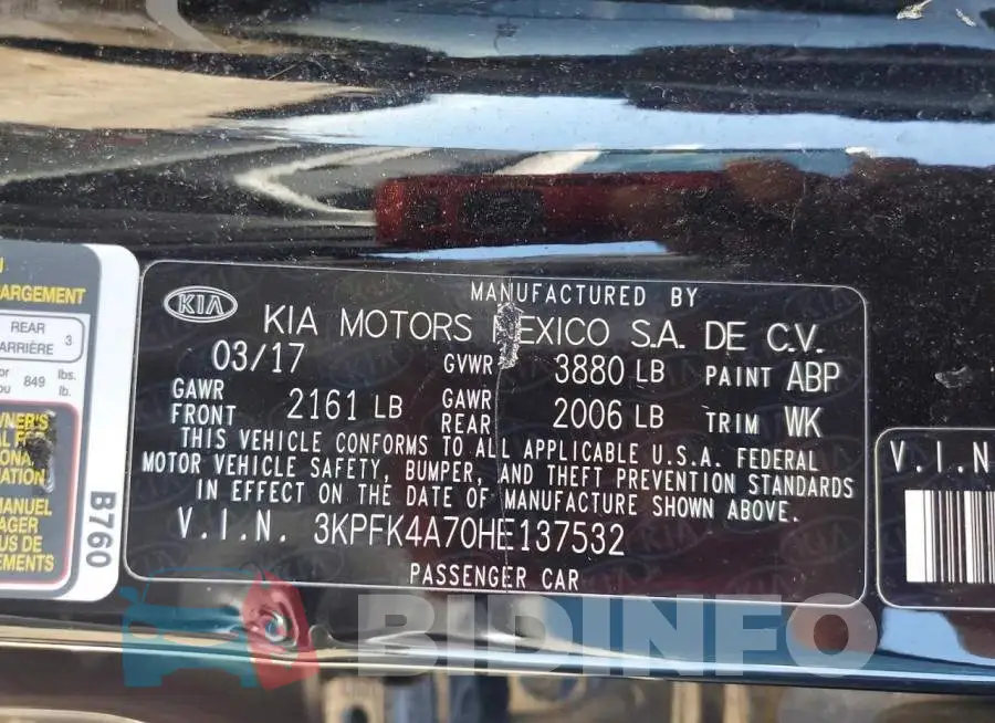 3KPFK4A70HE137532 Photo# 12