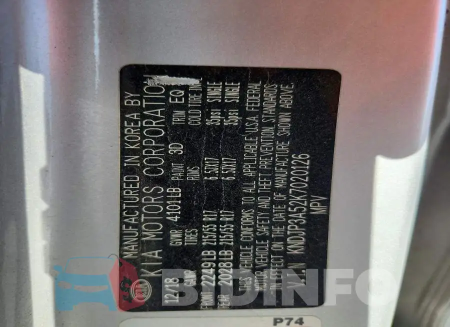 KNDJP3A52K7020126 Photo# 12