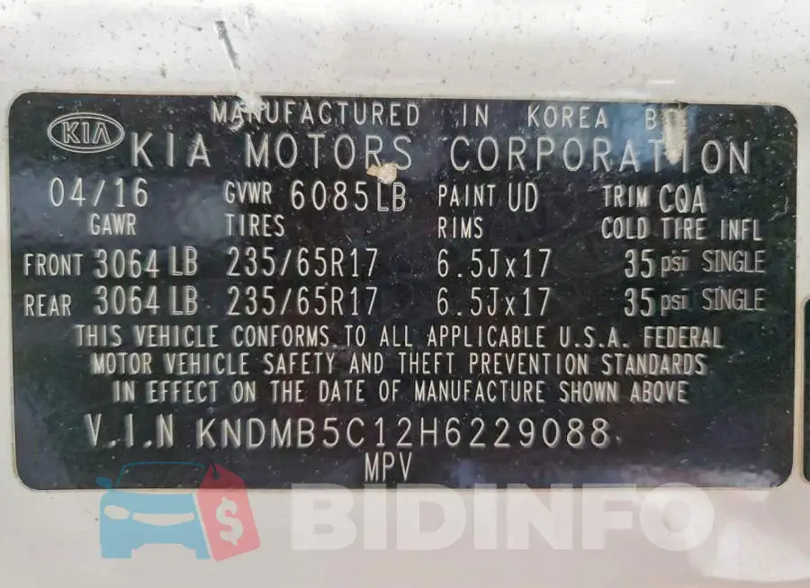 KNDMB5C12H6229088 Photo# 14