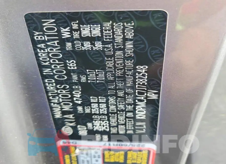 KNDPMCAC7J7382548 Photo# 13
