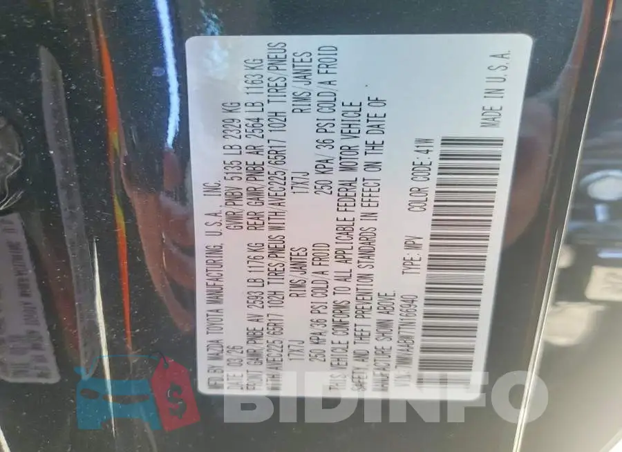 7MMVAABW7TN166940 Photo# 14