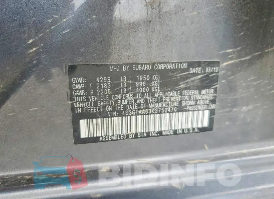 4S3GTAA63K3752470 Photo# 14