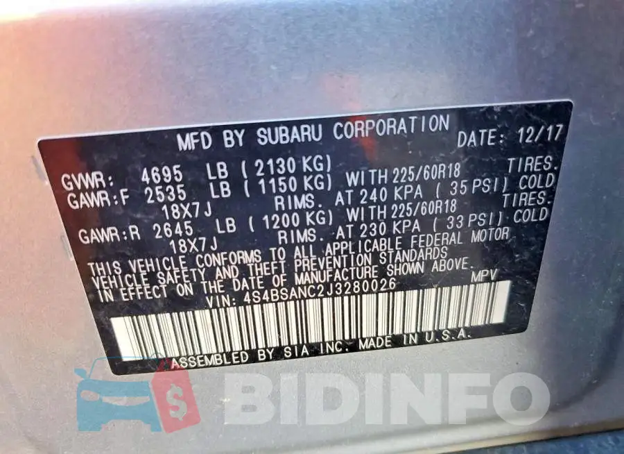 4S4BSANC2J3280026 Photo# 13