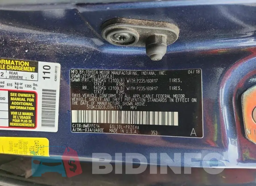 5TDKZ3DC6JS941178 Photo# 14