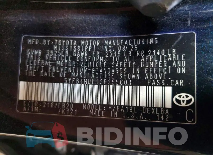 5YFB4MDE1SP355603 Photo# 12