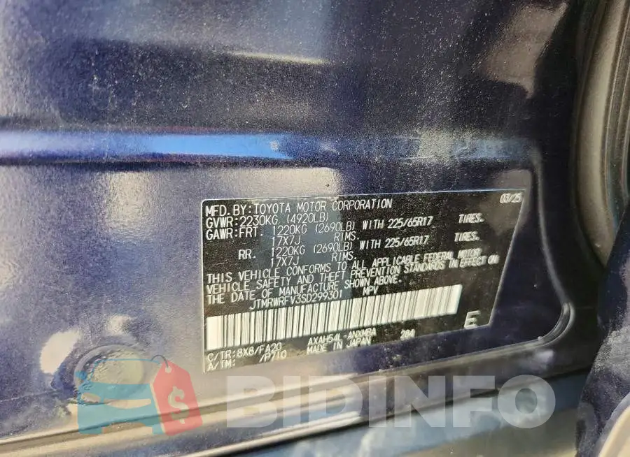 JTMRWRFV3SD299301 Photo# 14