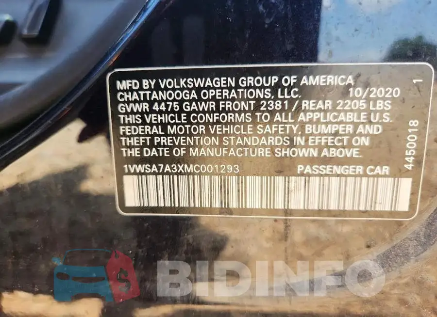 1VWSA7A3XMC001293 Photo# 12