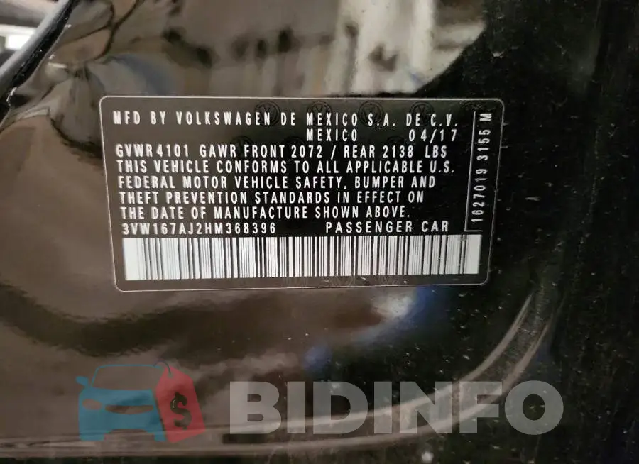 3VW167AJ2HM368396 Photo# 12