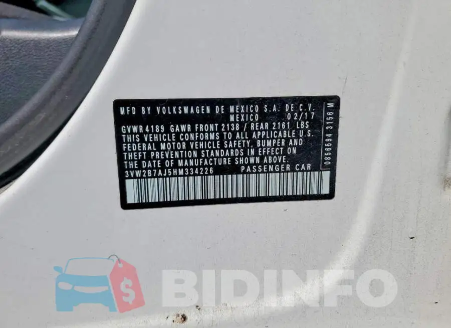 3VW2B7AJ5HM334226 Photo# 12