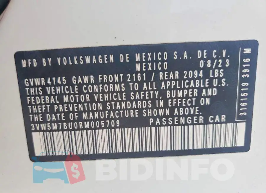 3VW5M7BU0RM005709 Photo# 12