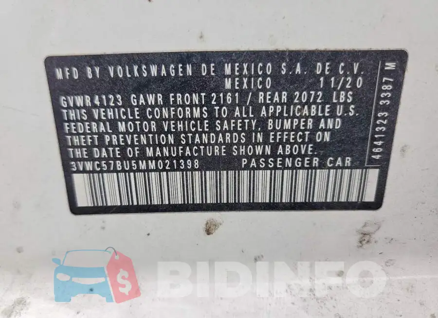 3VWC57BU5MM021398 Photo# 12