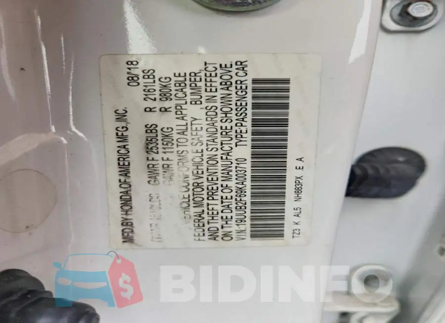 19UUB2F69KA003710 Photo# 13