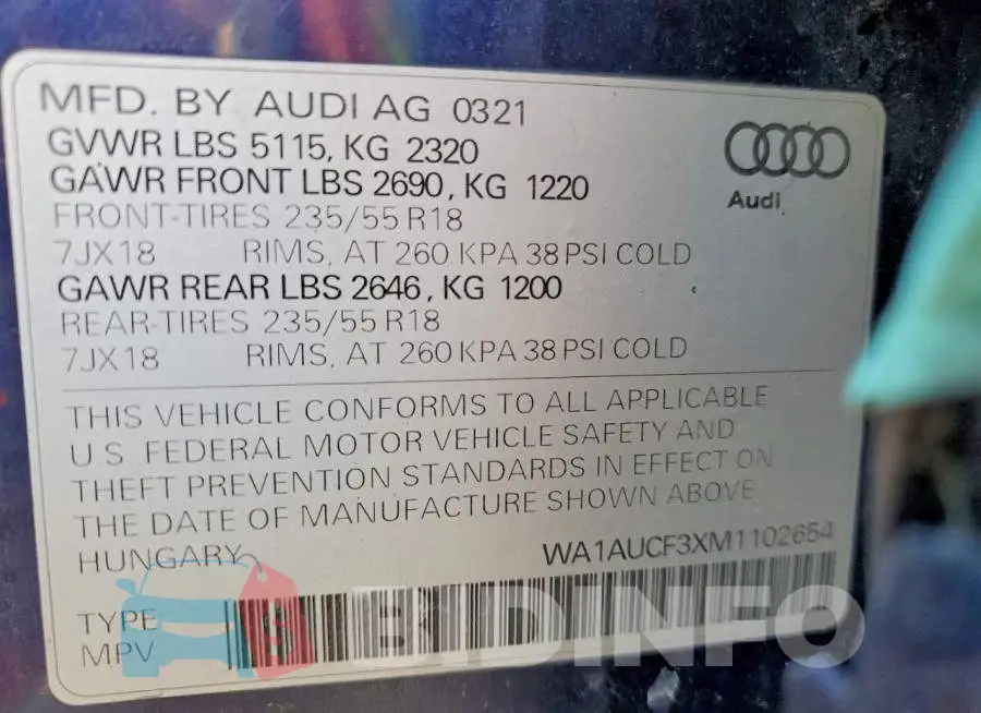 WA1AUCF3XM1102654 Photo# 13