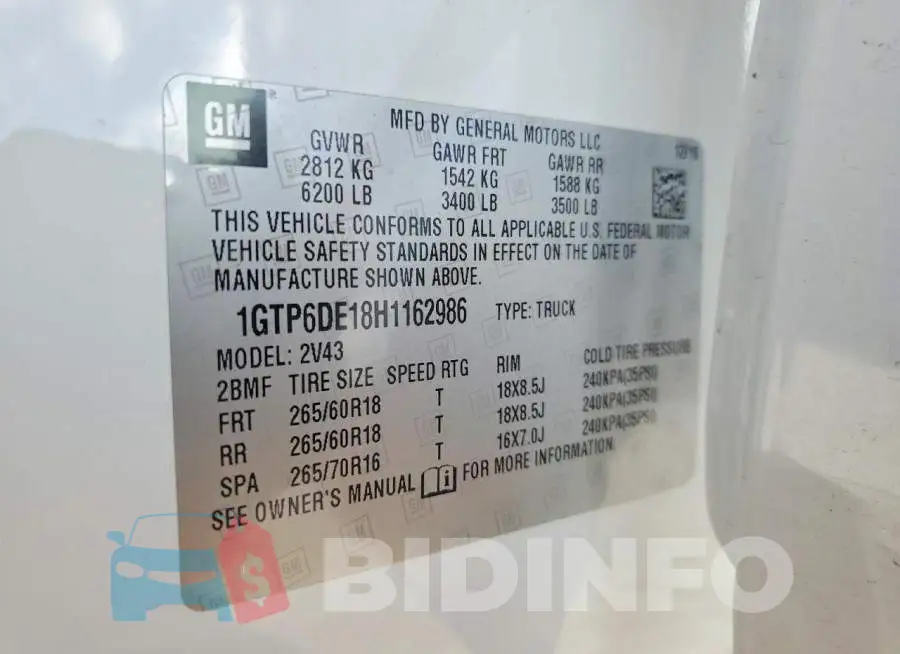 1GTP6DE18H1162986 Photo# 12
