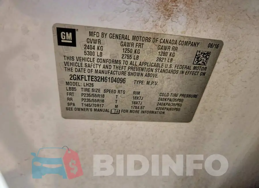 2GKFLTE32H6104096 Photo# 13