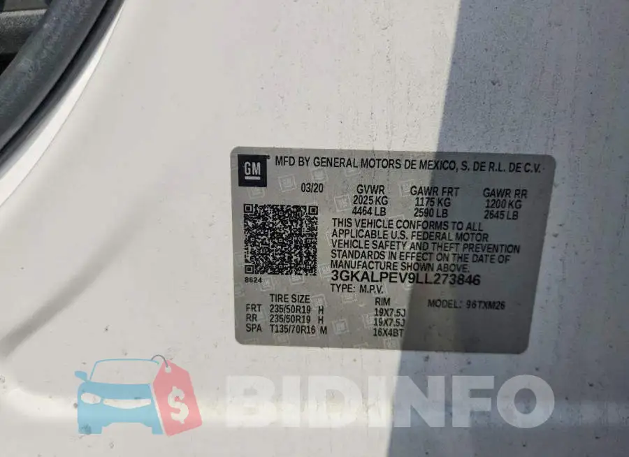 3GKALPEV9LL273846 Photo# 13