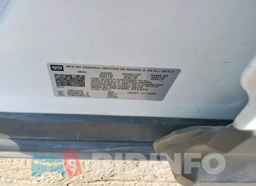 3GKALPEV9NL101271 Photo# 12