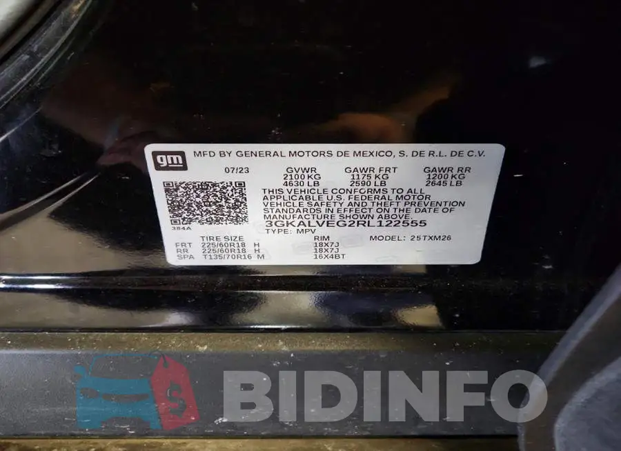 3GKALVEG2RL122555 Photo# 13