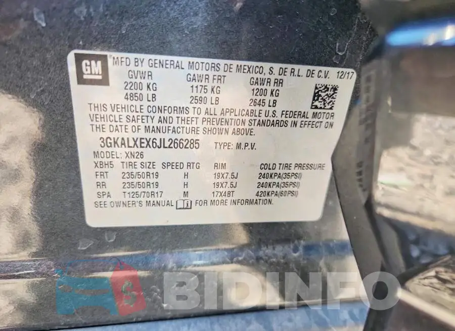 3GKALXEX6JL266285 Photo# 13
