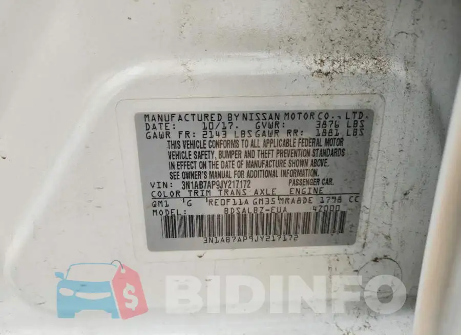 3N1AB7AP9JY217172 Photo# 12