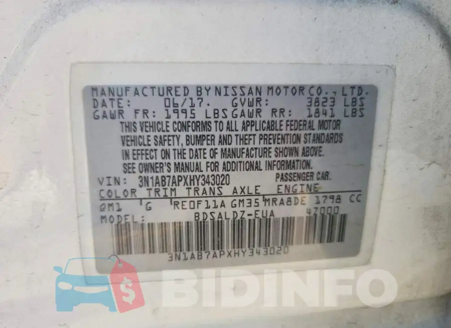 3N1AB7APXHY343020 Photo# 12