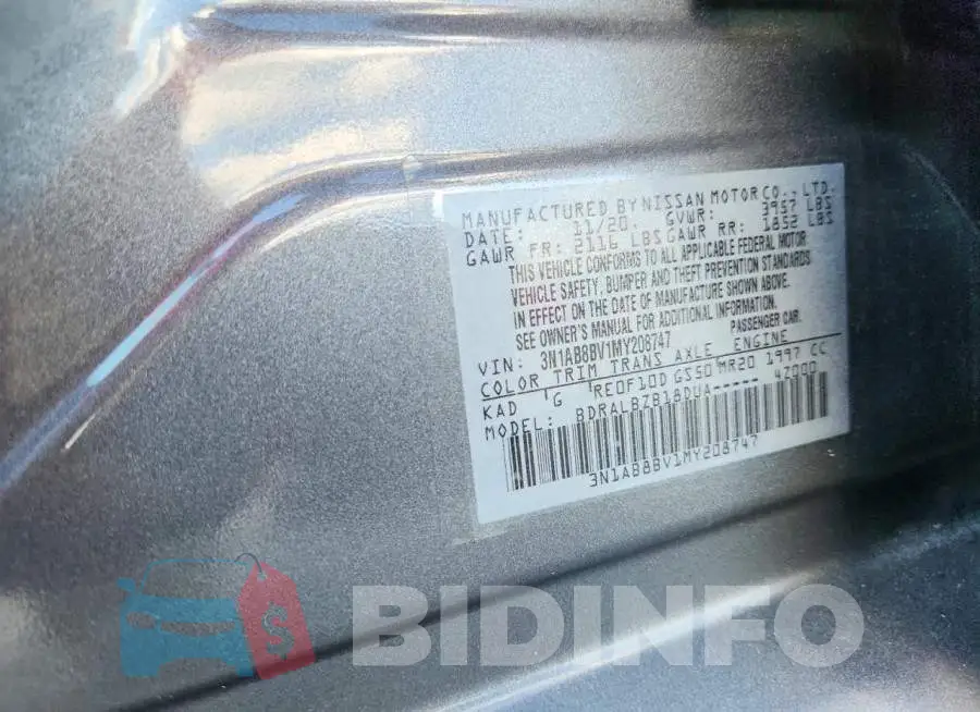 3N1AB8BV1MY208747 Photo# 12