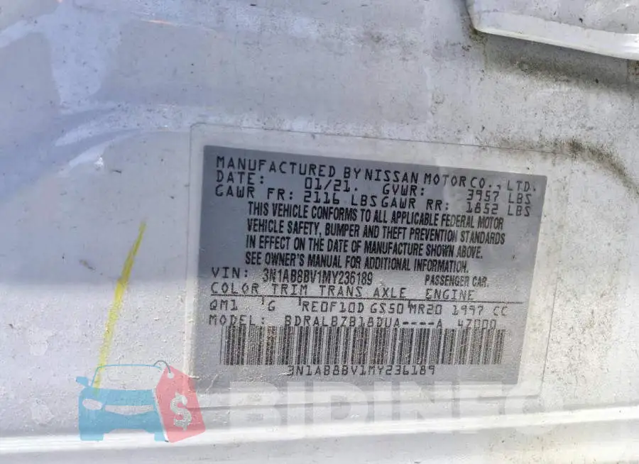 3N1AB8BV1MY236189 Photo# 12