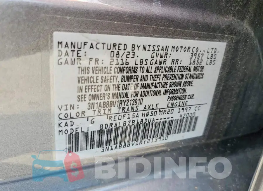 3N1AB8BV1RY213910 Photo# 13